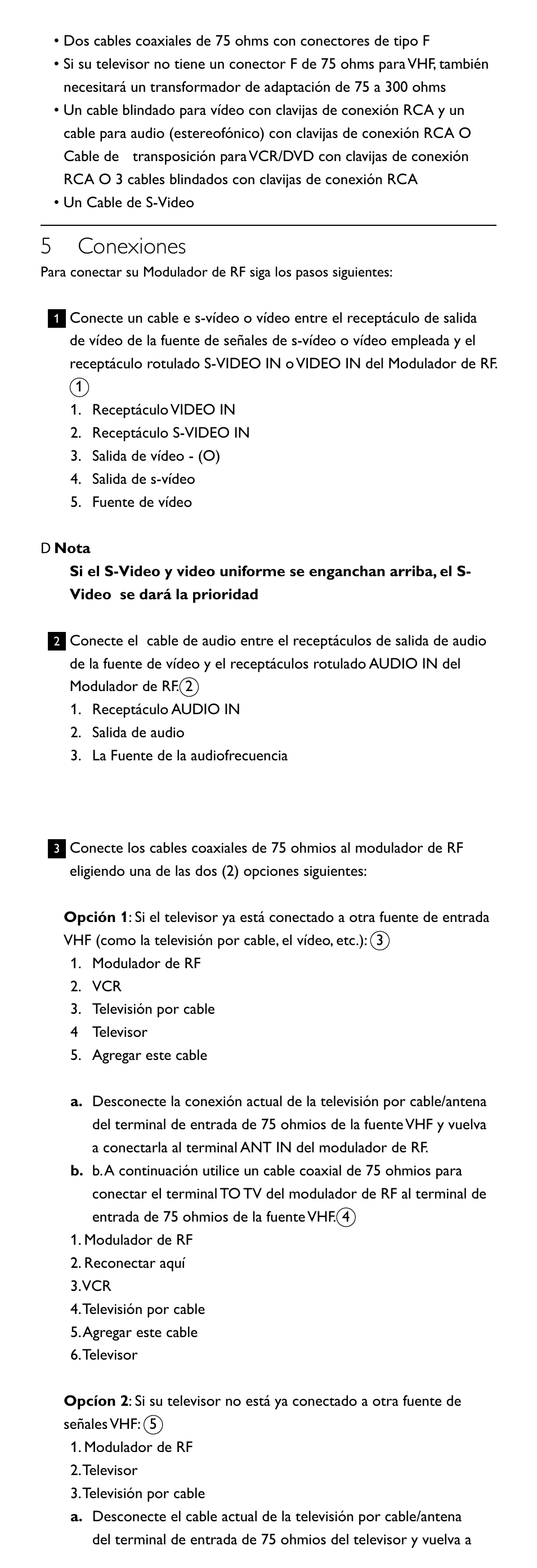 5 conexiones | Philips SWS2100W-27 User Manual | Page 11 / 12