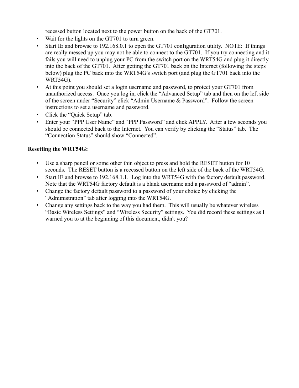 Actiontec electronic LinkSys Wireless Router/Switch WRT54G User Manual | Page 4 / 4