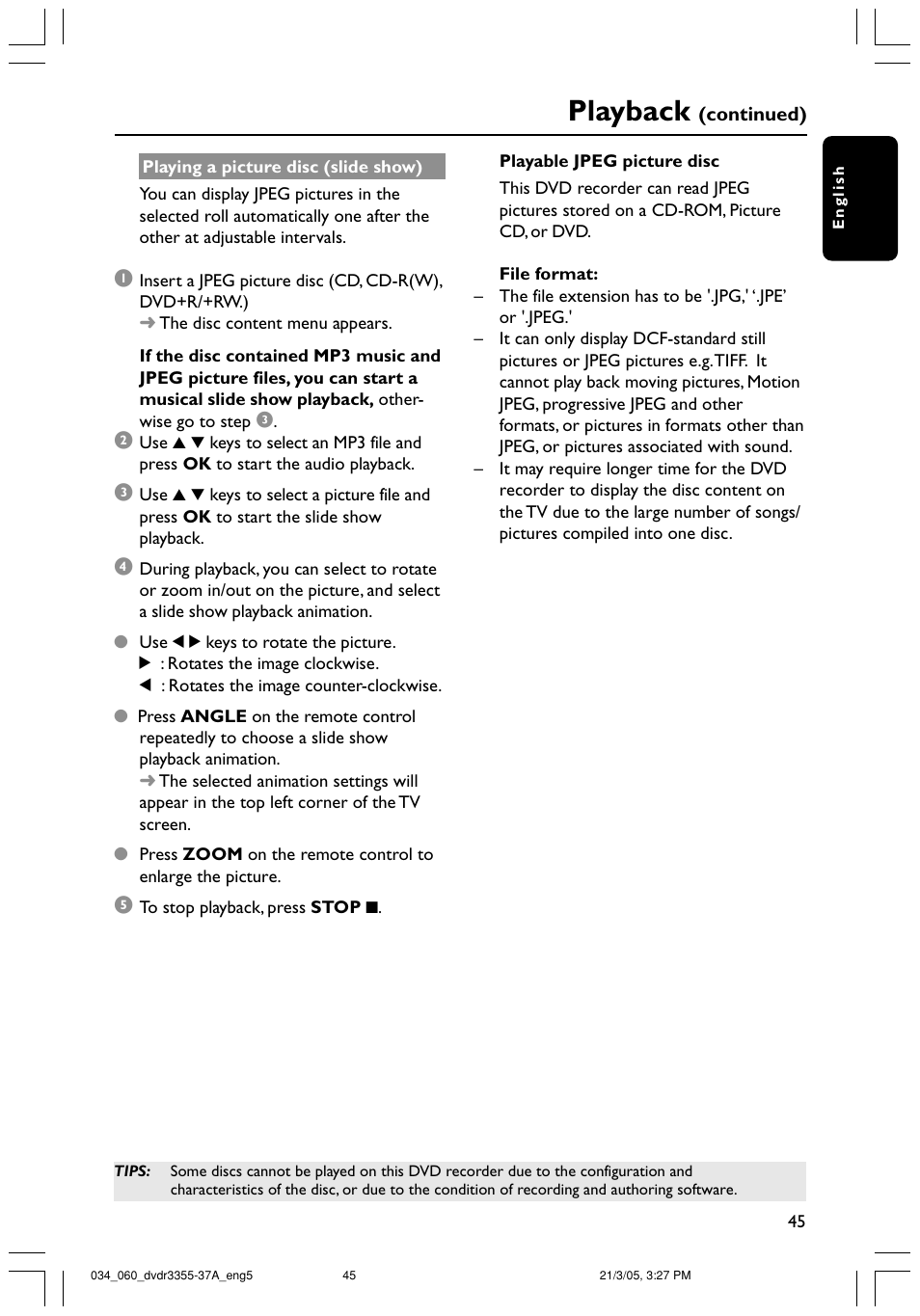 Playback | Philips DVDR3355-37B User Manual | Page 45 / 60