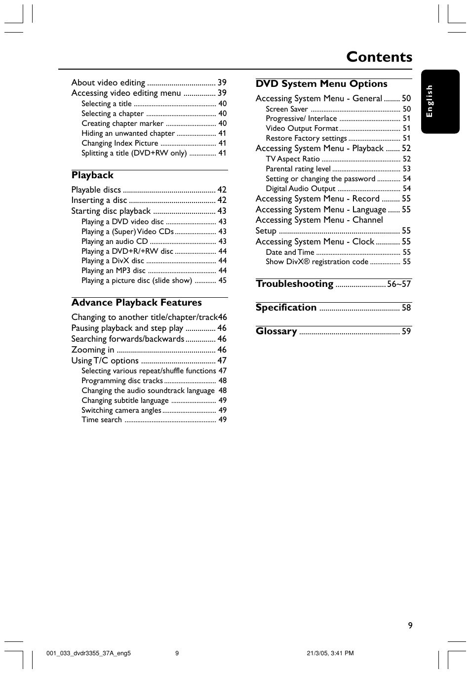 Philips DVDR3355-37B User Manual | Page 9 / 60