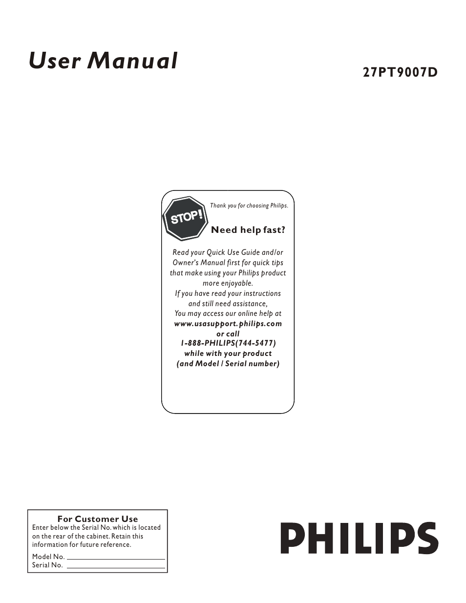 Philips 27PT9007D-17 User Manual | 37 pages