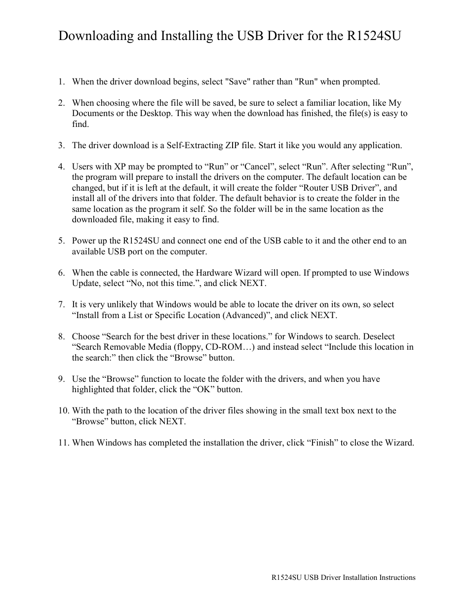 Actiontec electronic R1524SU User Manual | 1 page