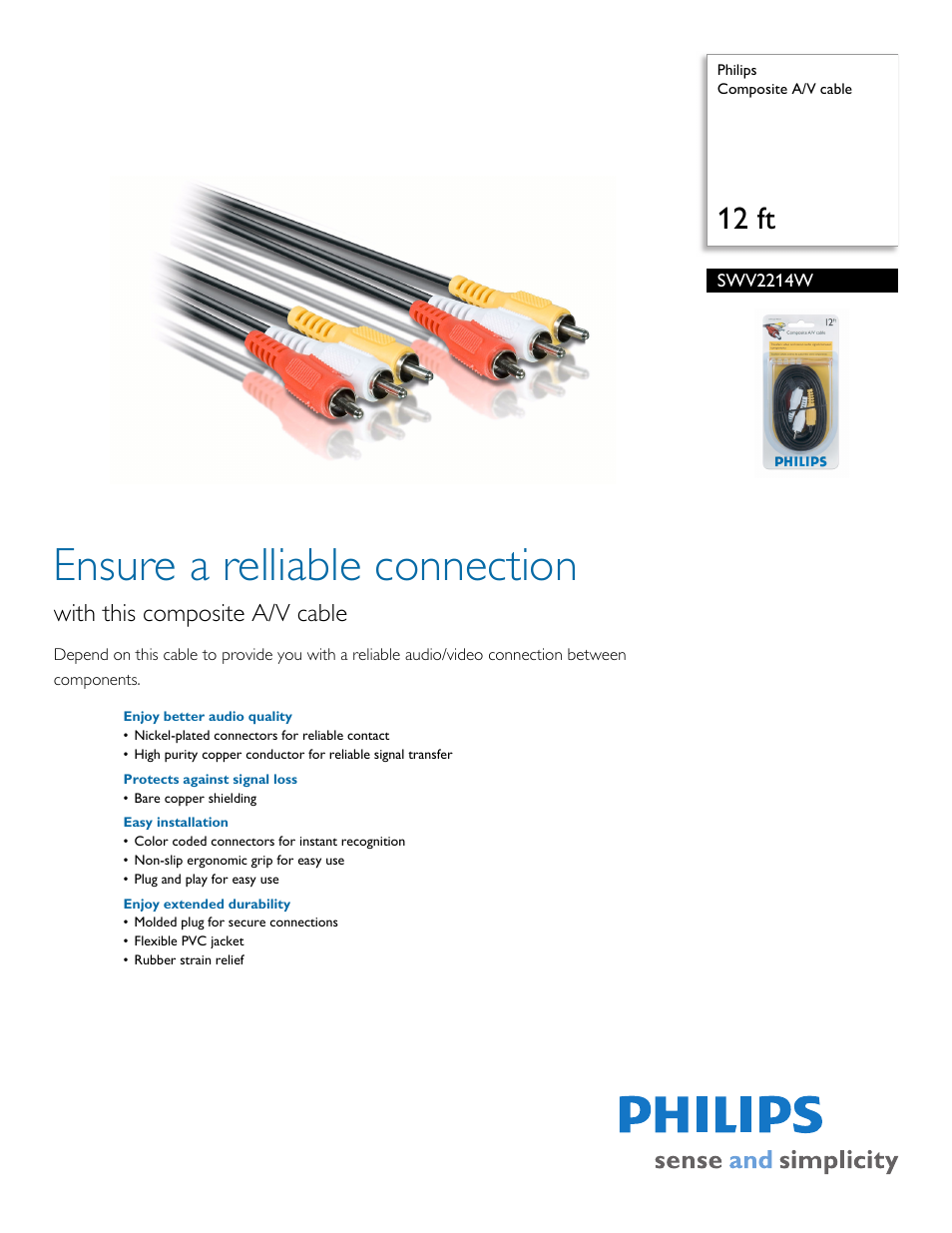 Philips SWV2214W-17 User Manual | 2 pages