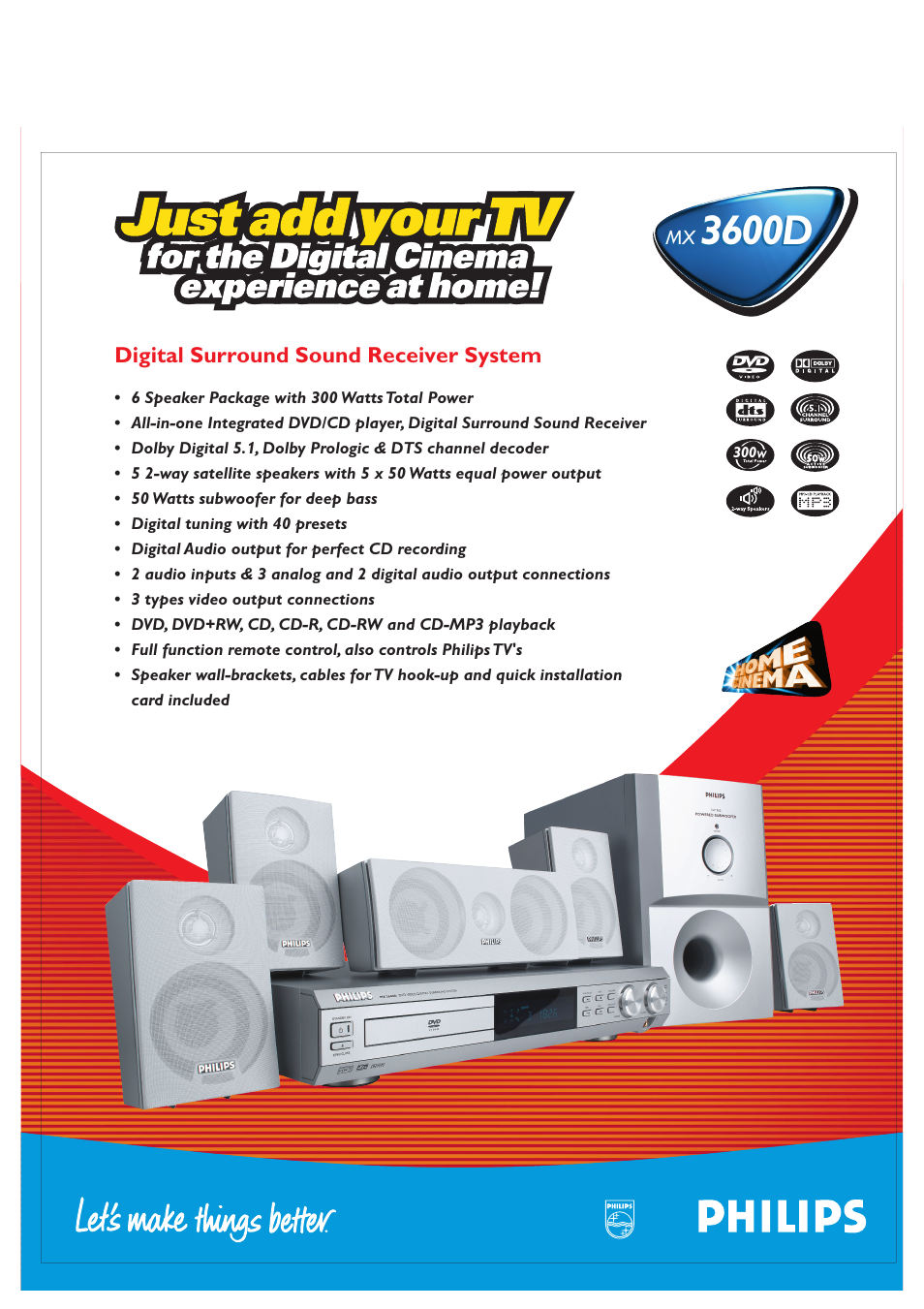 Philips MX3600D3799 User Manual | 2 pages