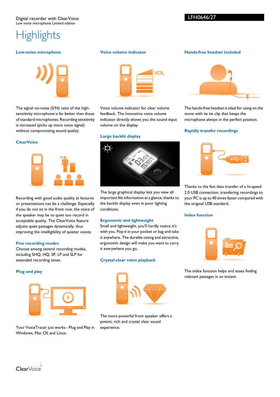 Highlights | Philips LFH0646-27 User Manual | Page 2 / 3