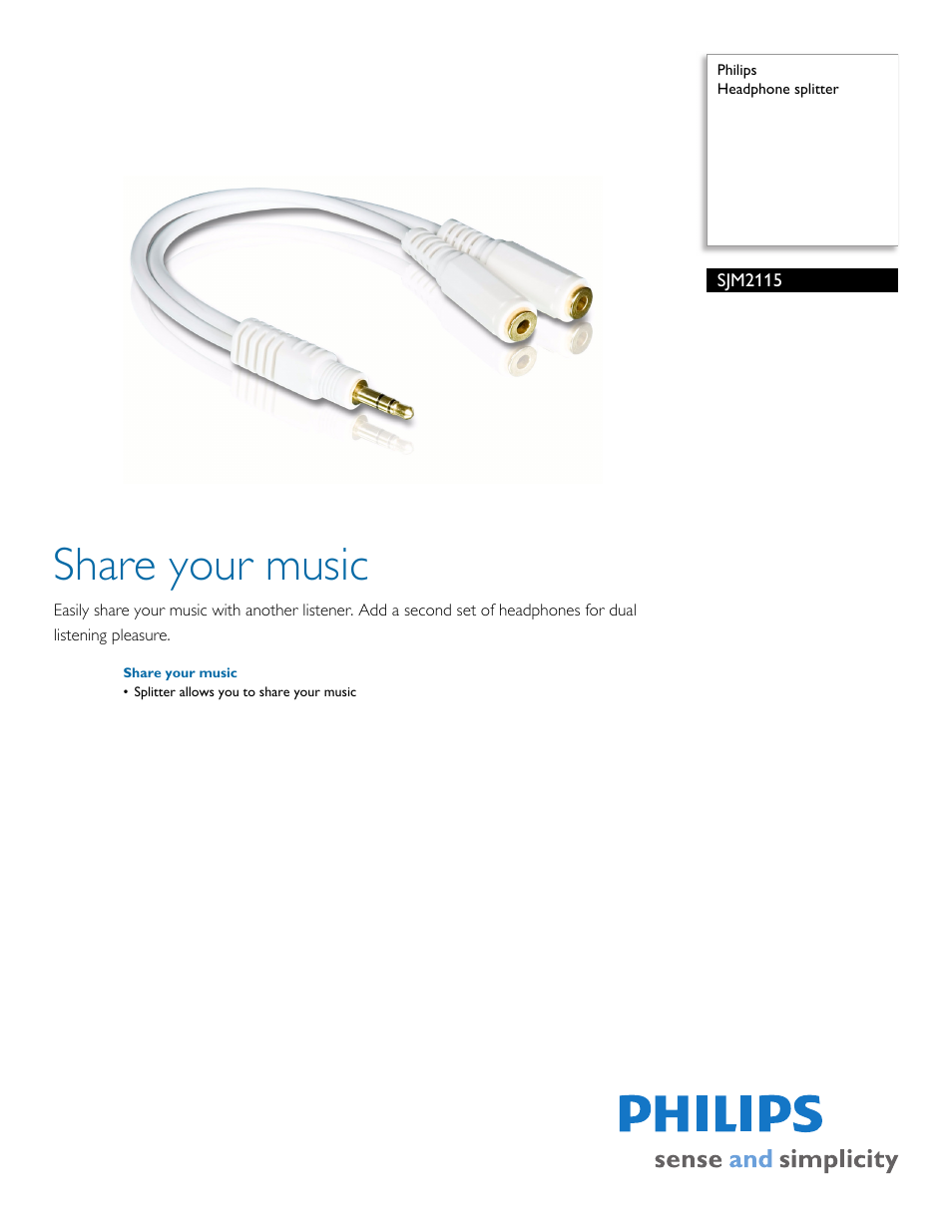 Philips SJM2115-17 User Manual | 2 pages