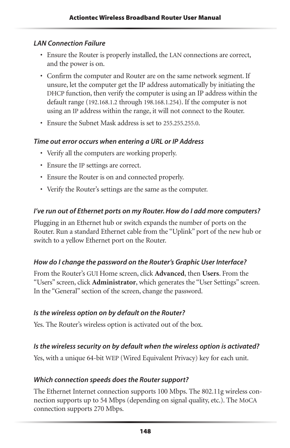 Actiontec MI424WR (GigE) User Manual | Page 151 / 171