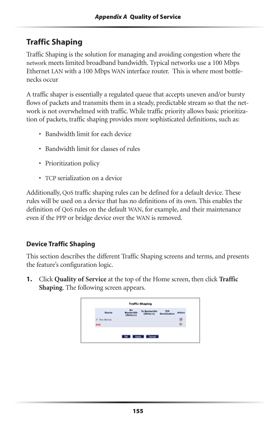 Traffic shaping | Actiontec MI424WR (GigE) User Manual | Page 158 / 171