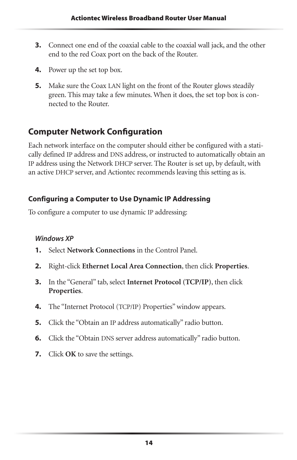 Computer network configuration | Actiontec MI424WR (GigE) User Manual | Page 17 / 171