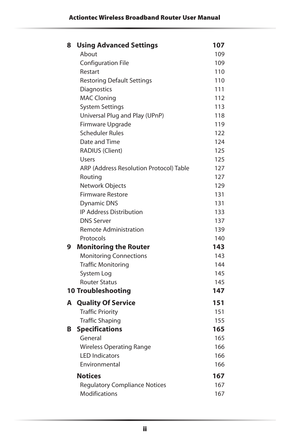 Actiontec MI424WR (GigE) User Manual | Page 3 / 171