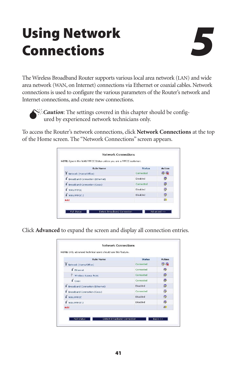 Using network connections | Actiontec MI424WR (GigE) User Manual | Page 44 / 171