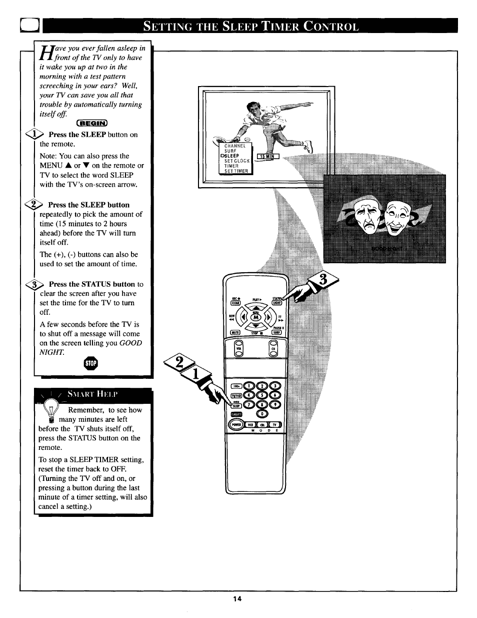 Etting, Leep, Imer | Ontrol | Philips TS3254C User Manual | Page 14 / 36