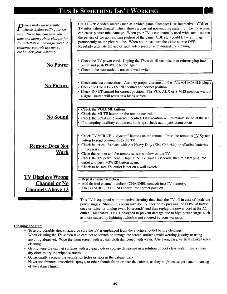 Tips if something isn't working, Tips if something isn’t working, Pictor | Philips TS3254C User Manual | Page 30 / 36