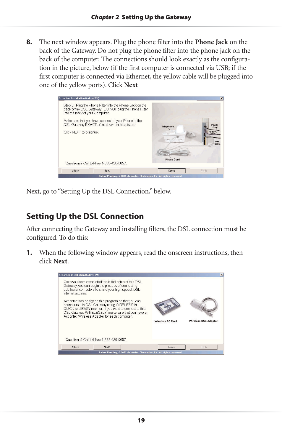 Setting up the dsl connection | Actiontec electronic GS204AD9-01 User Manual | Page 22 / 103