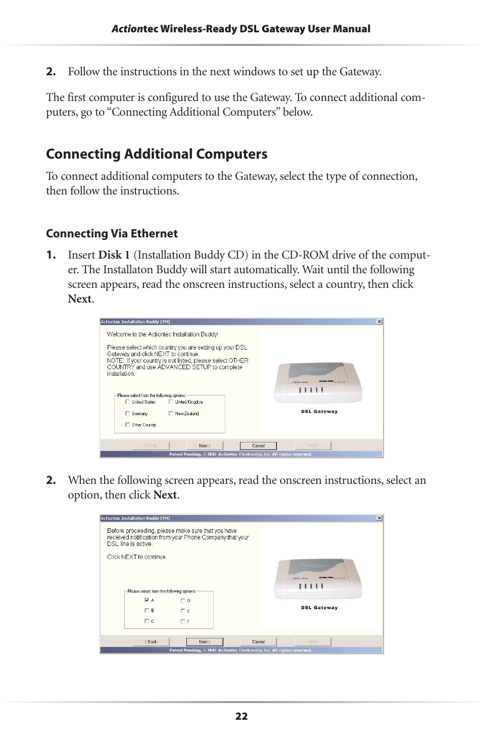 Connecting additional computers | Actiontec electronic GS204AD9-01 User Manual | Page 25 / 103