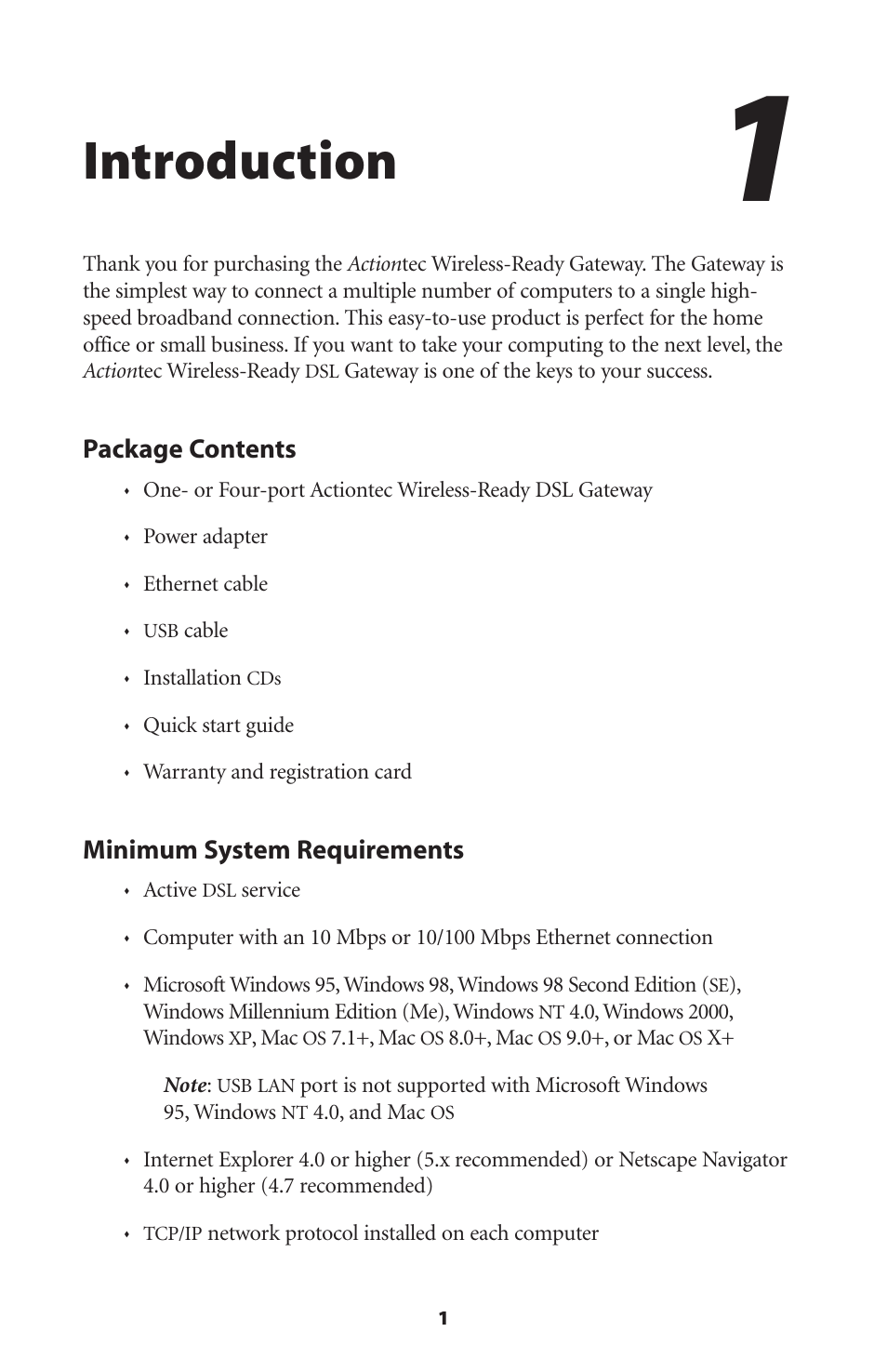 Introduction | Actiontec electronic GS204AD9-01 User Manual | Page 4 / 103