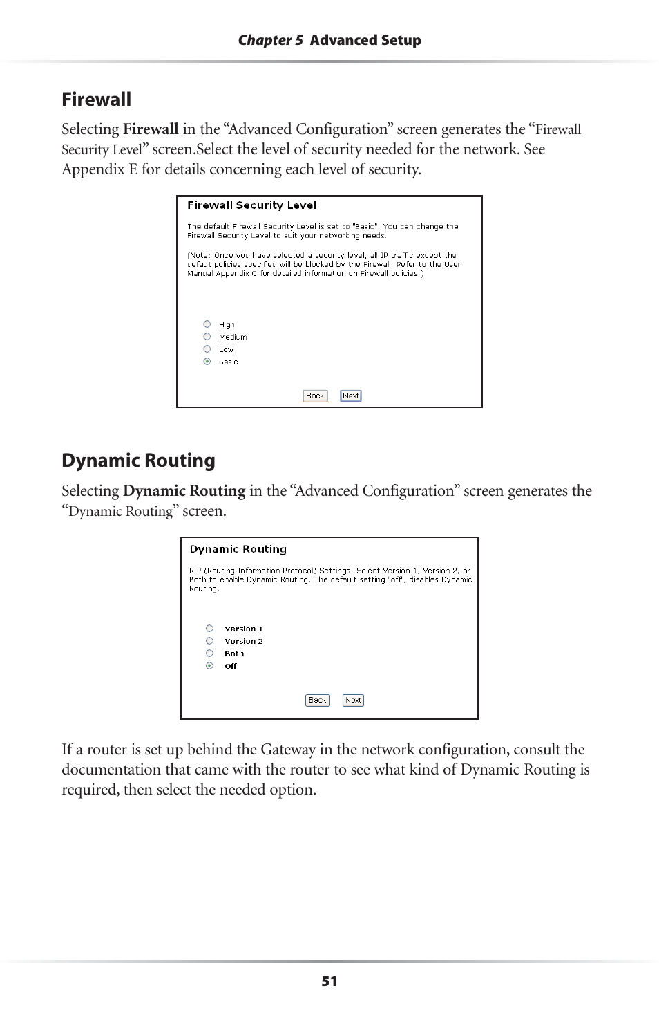 Firewall, Dynamic routing | Actiontec electronic GS204AD9-01 User Manual | Page 54 / 103