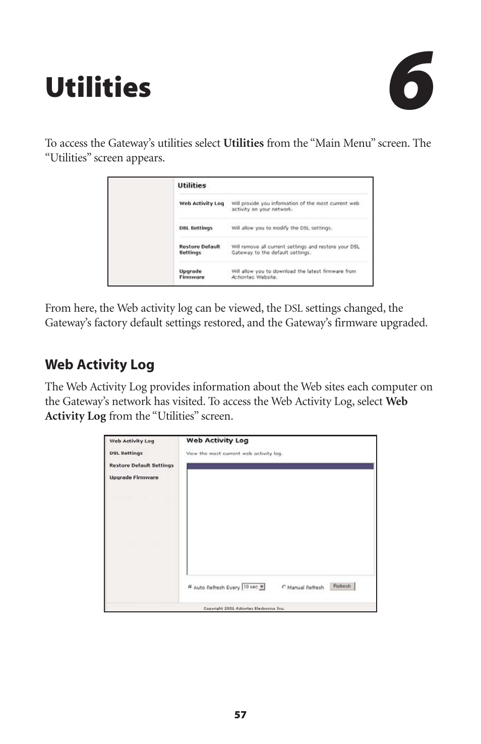 Utilities | Actiontec electronic GS204AD9-01 User Manual | Page 60 / 103