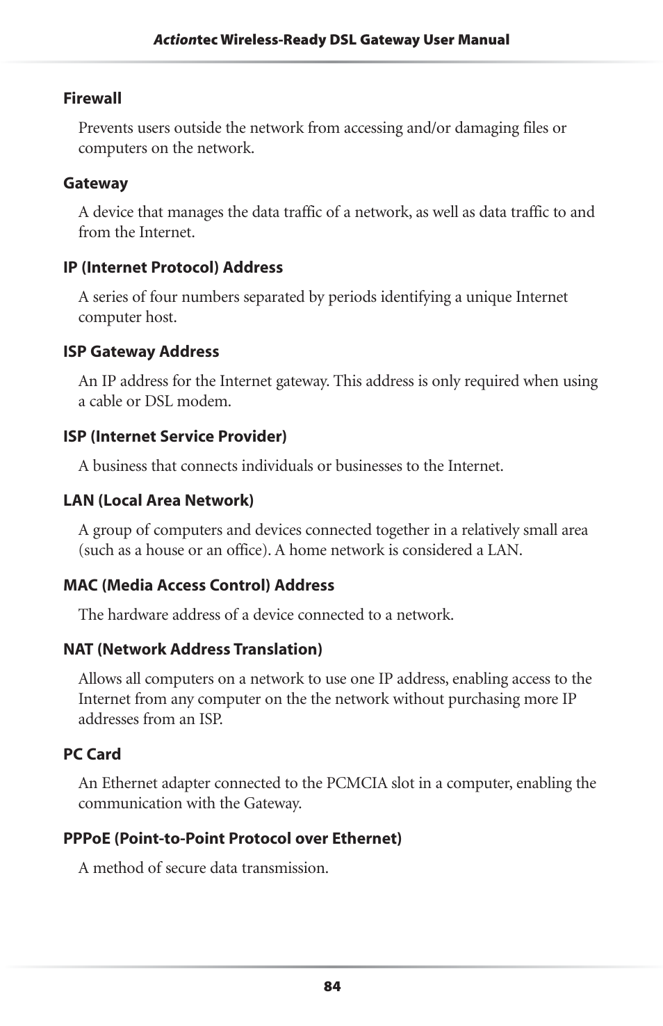 Actiontec electronic GS204AD9-01 User Manual | Page 87 / 103