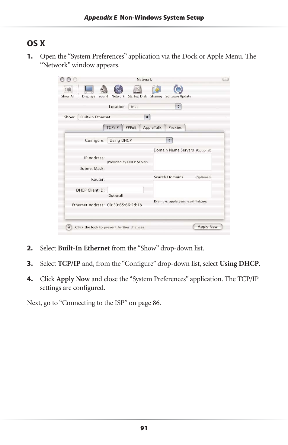 Os x | Actiontec electronic GS204AD9-01 User Manual | Page 94 / 103