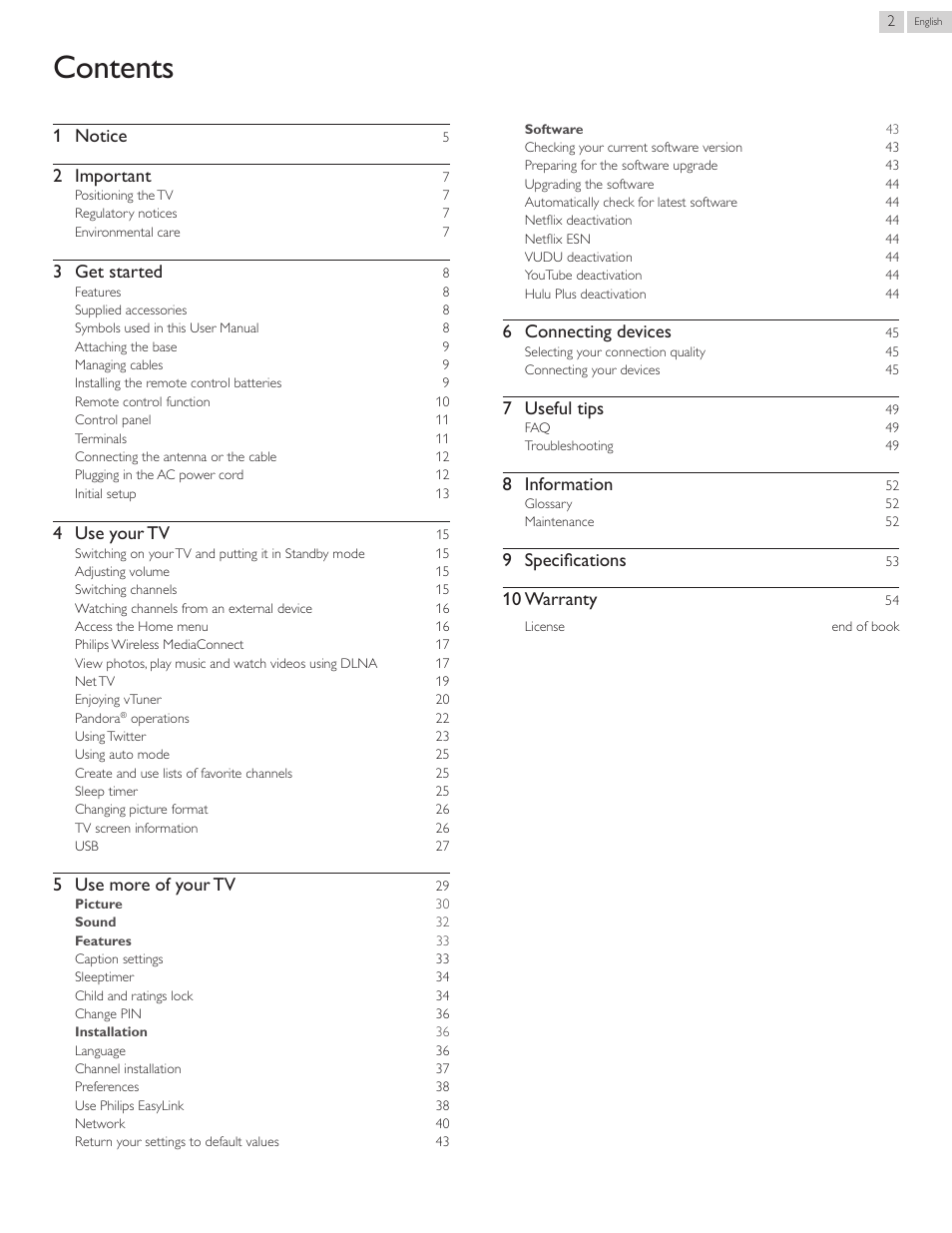 Philips 55PFL5907-F7 User Manual | Page 2 / 67