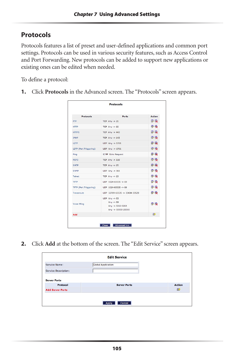 Protocols | Actiontec electronic MI408 User Manual | Page 107 / 140