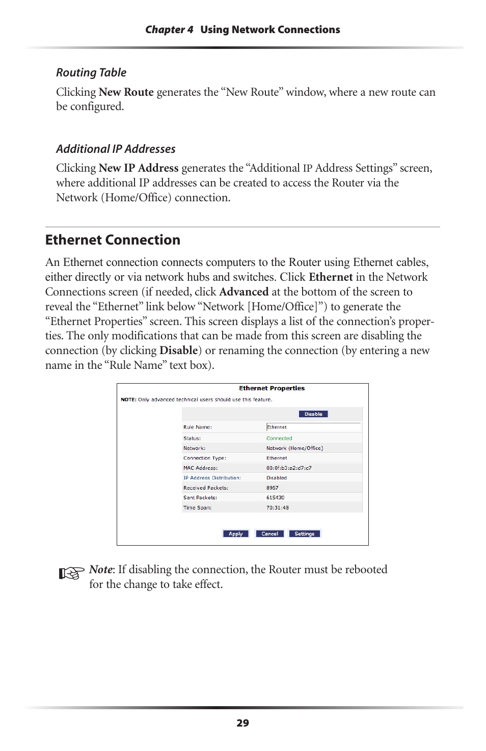 Ethernet connection | Actiontec electronic MI408 User Manual | Page 31 / 140