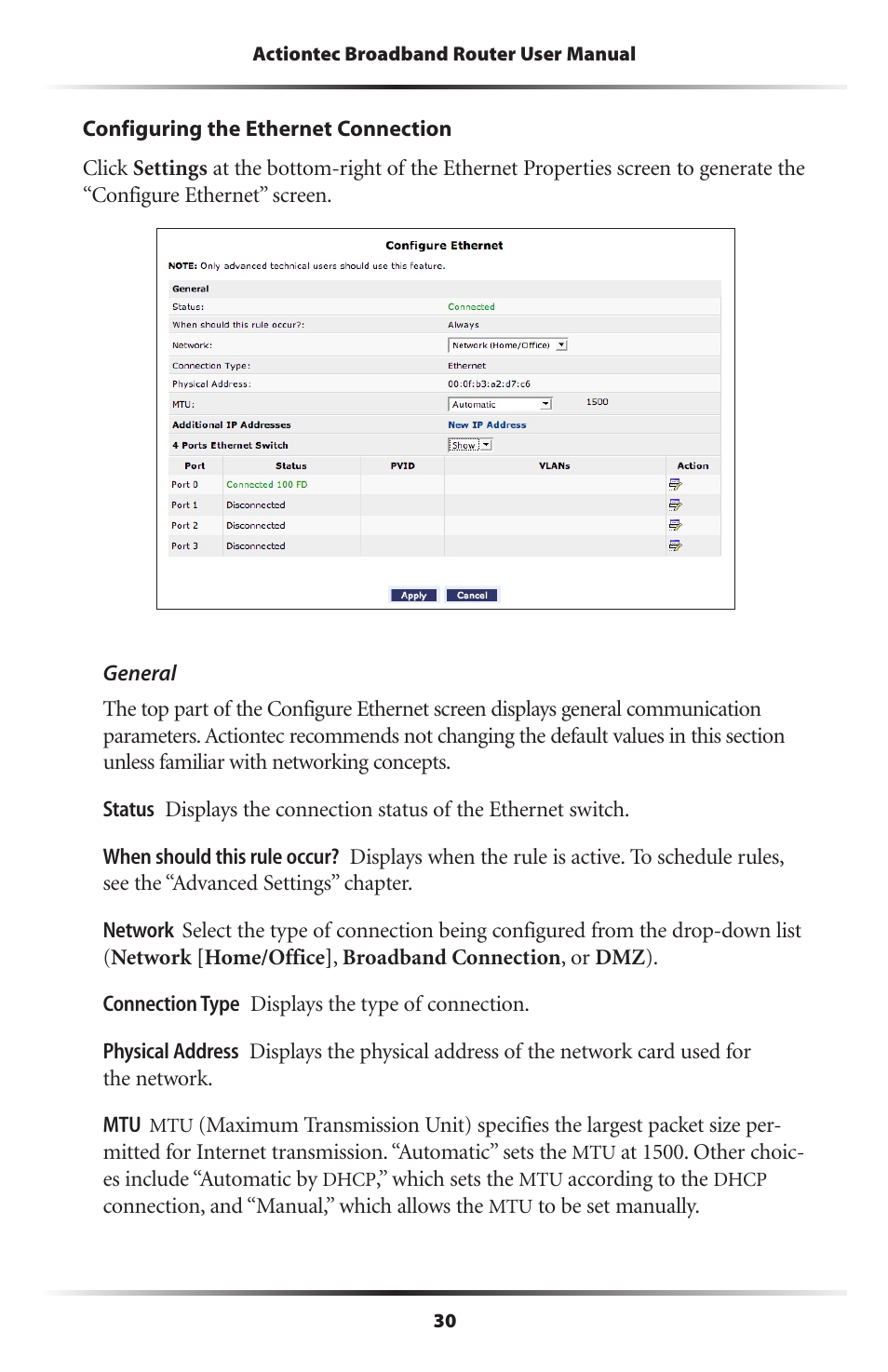 Actiontec electronic MI408 User Manual | Page 32 / 140