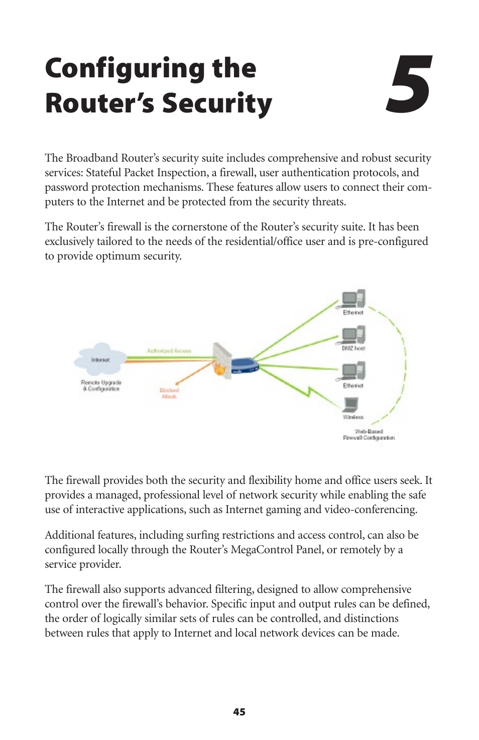 Configuring the router’s security | Actiontec electronic MI408 User Manual | Page 47 / 140