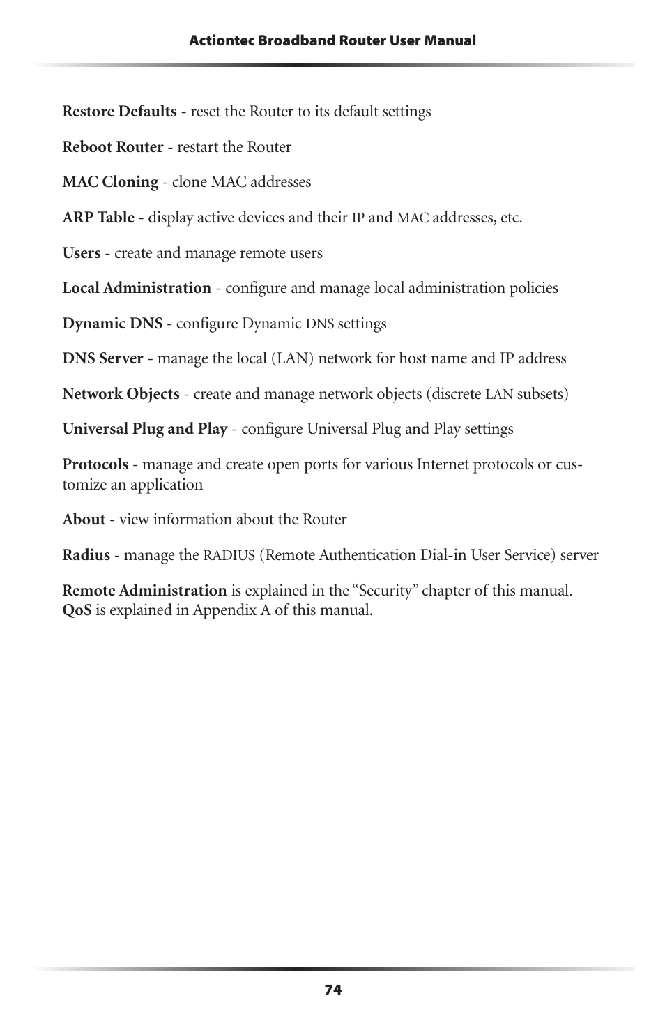 Actiontec electronic MI408 User Manual | Page 76 / 140