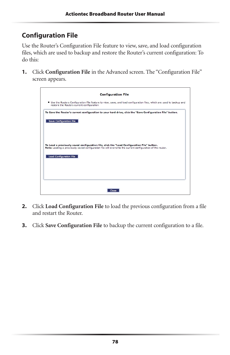 Configuration file | Actiontec electronic MI408 User Manual | Page 80 / 140