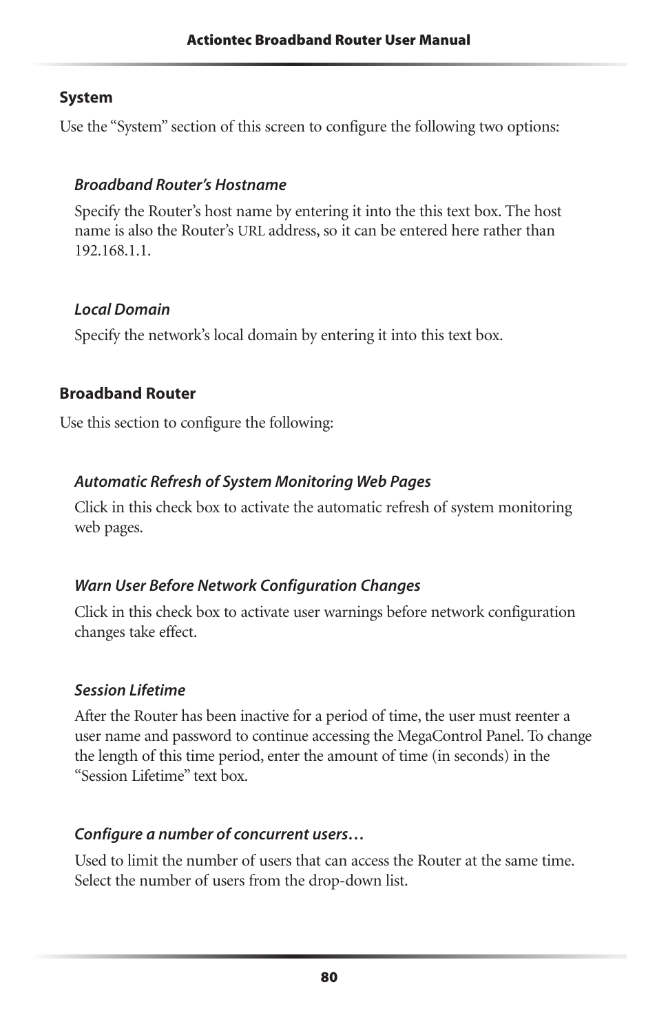 Actiontec electronic MI408 User Manual | Page 82 / 140