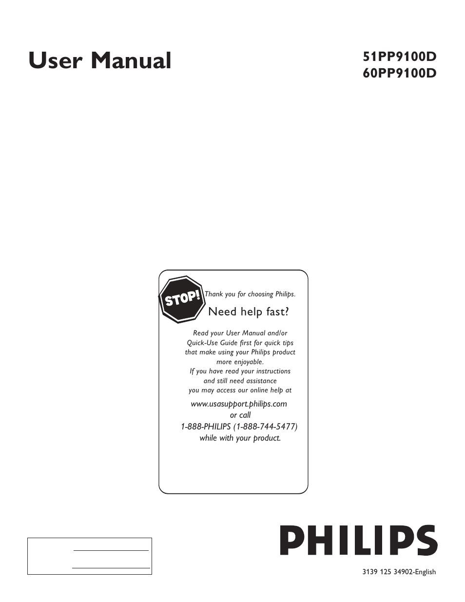 Philips 51PP9100D-37 User Manual | 39 pages