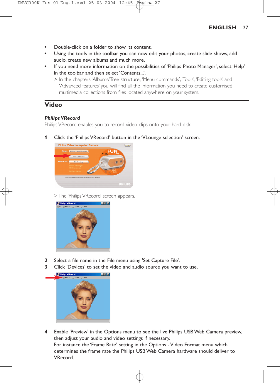 Video | Philips DMVC300K-37 User Manual | Page 27 / 34