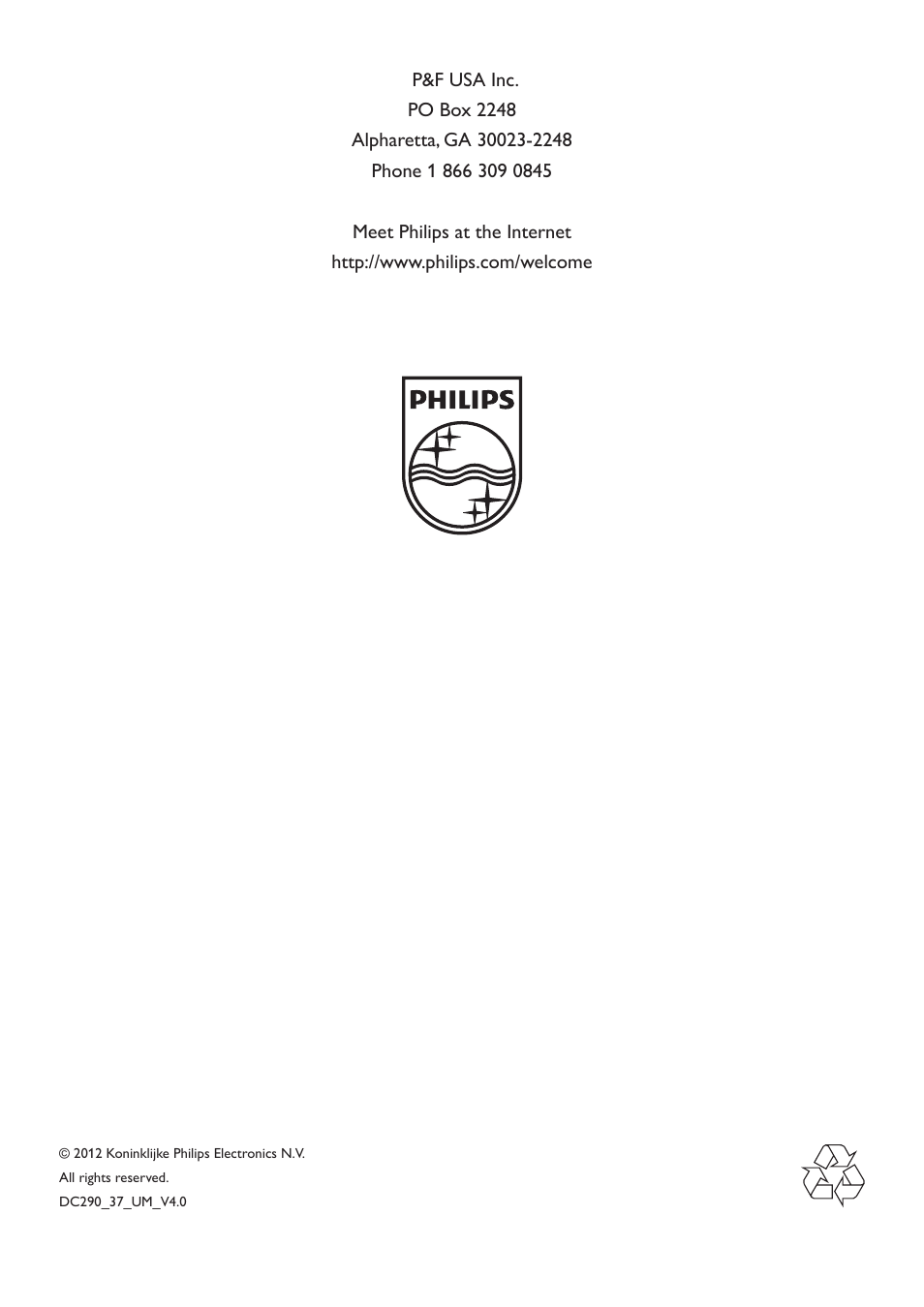 Philips DC290-37 User Manual | Page 18 / 18