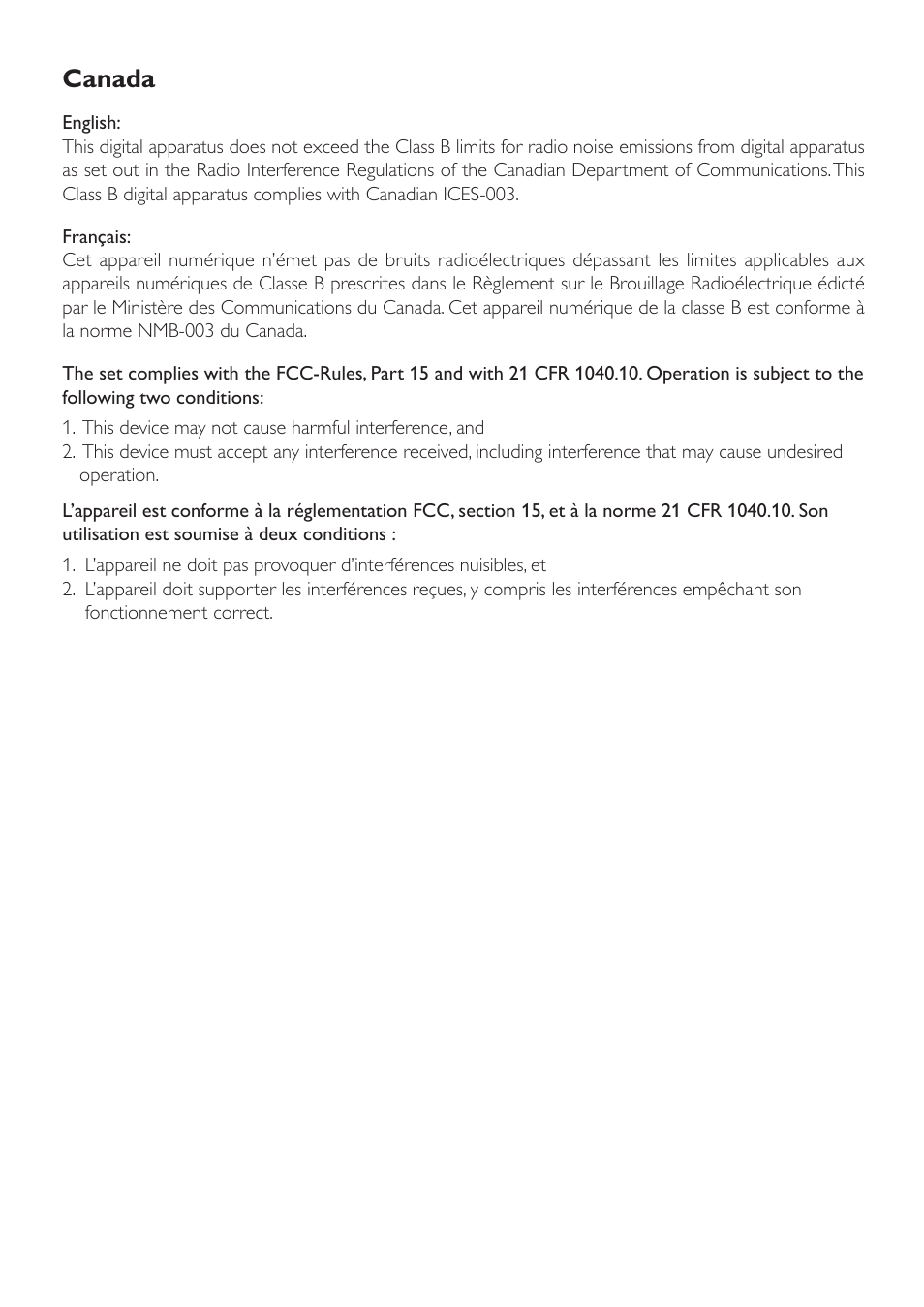 Canada | Philips DC290-37 User Manual | Page 2 / 18