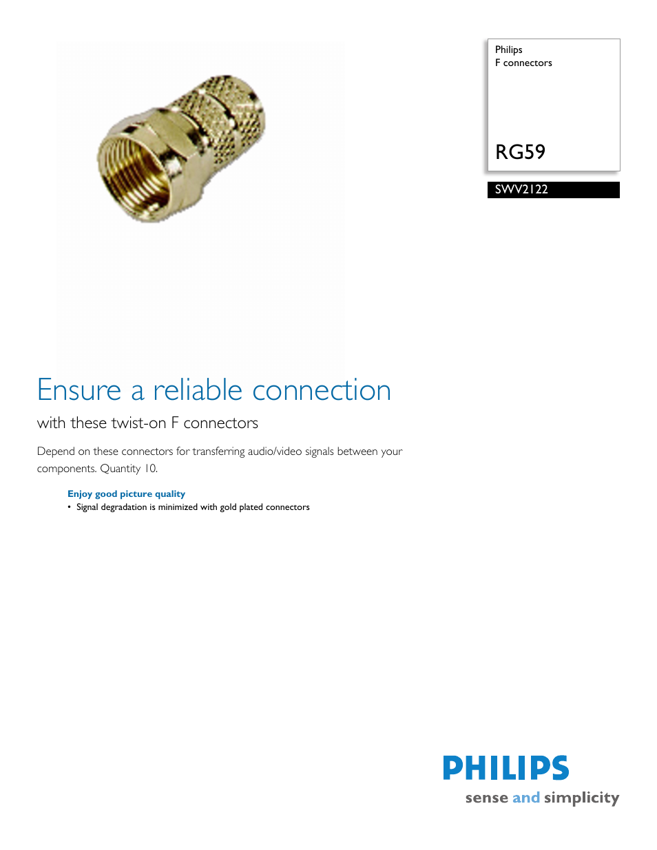 Philips SWV2122-17 User Manual | 2 pages