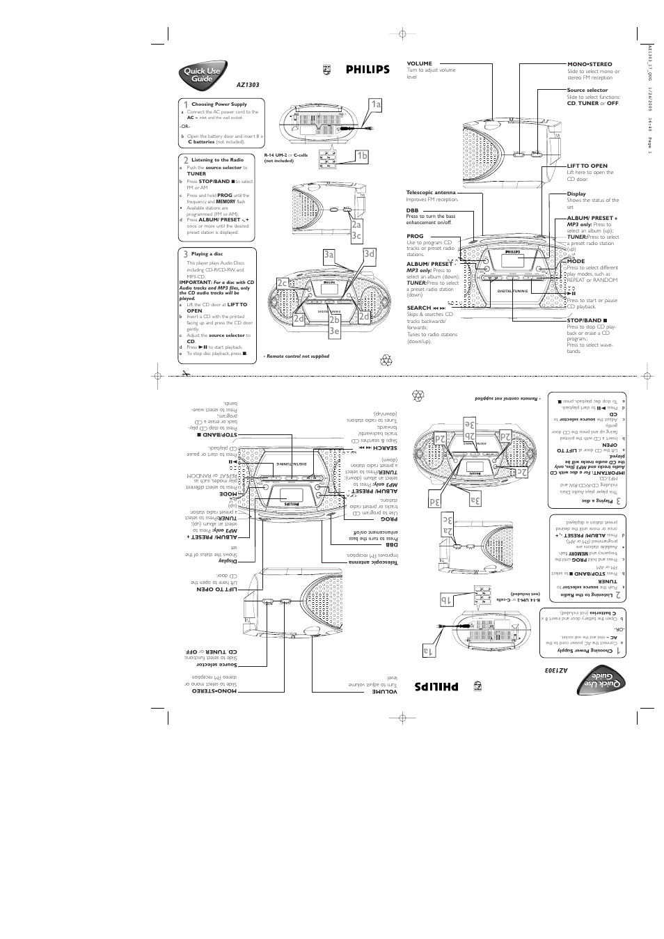 Philips AZ1303-37 User Manual | 1 page