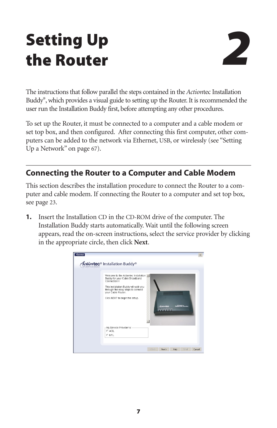 Setting up the router | Actiontec electronic GT701WRU User Manual | Page 12 / 137