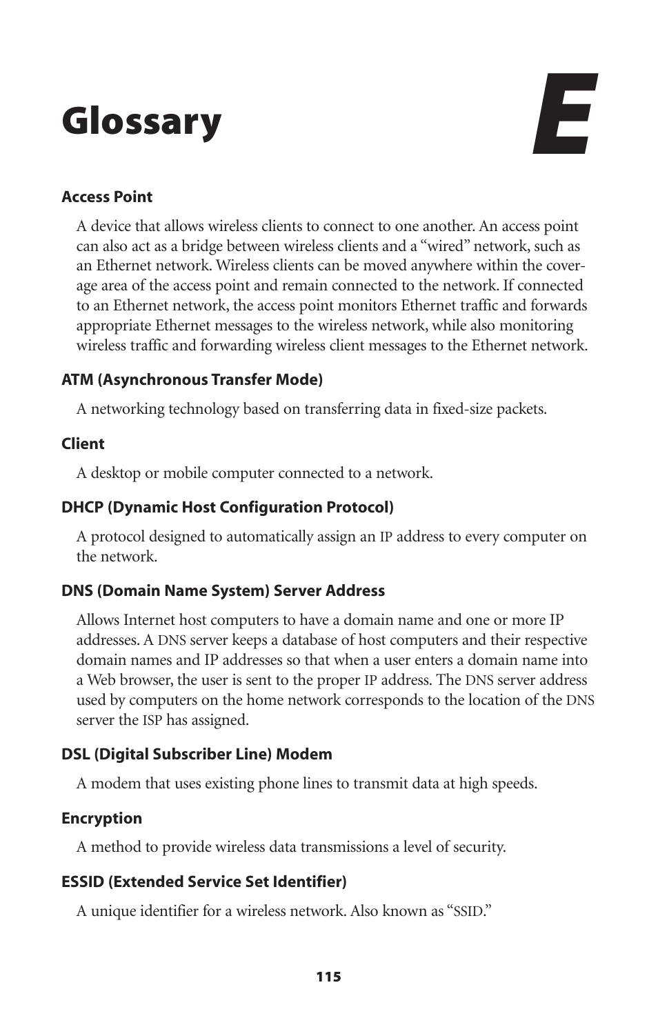 Glossary | Actiontec electronic GT701WRU User Manual | Page 120 / 137