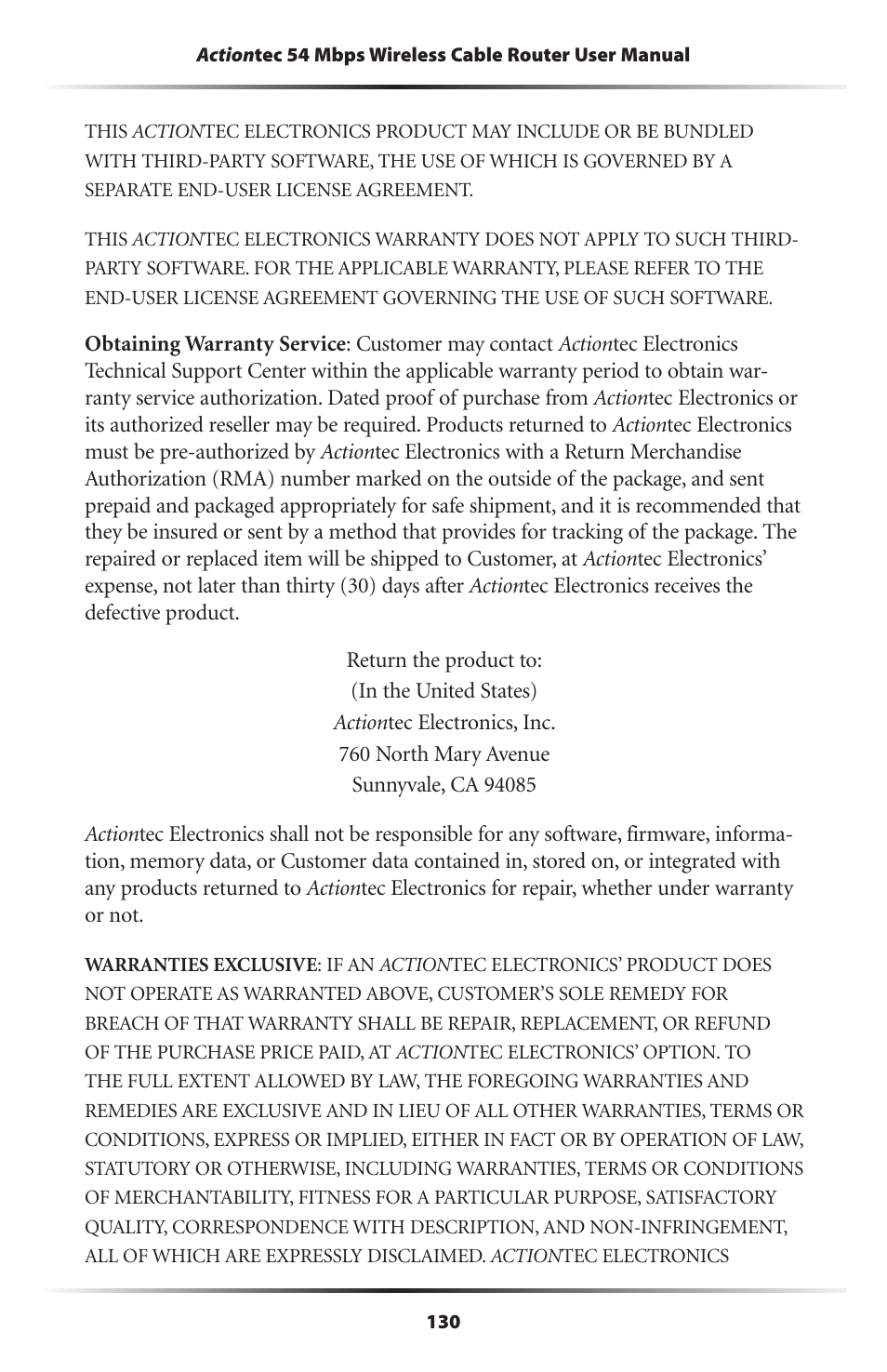 Actiontec electronic GT701WRU User Manual | Page 135 / 137