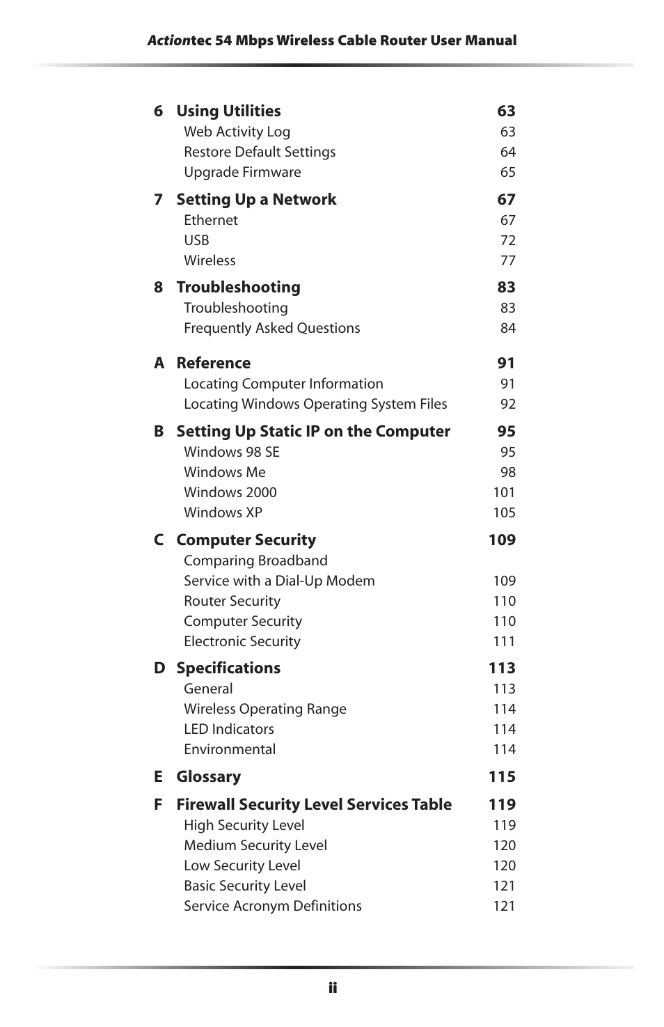 Actiontec electronic GT701WRU User Manual | Page 3 / 137