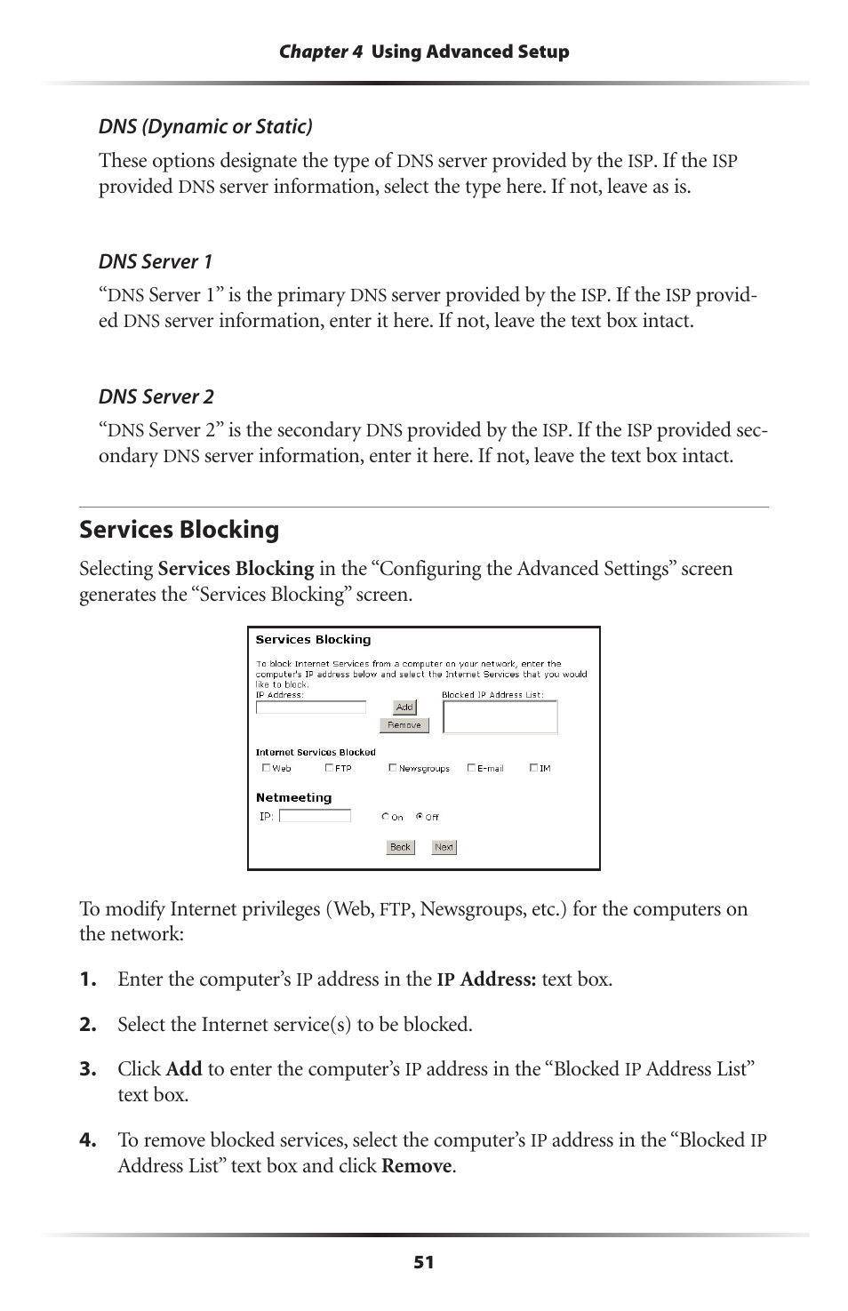Services blocking | Actiontec electronic GT701WRU User Manual | Page 56 / 137