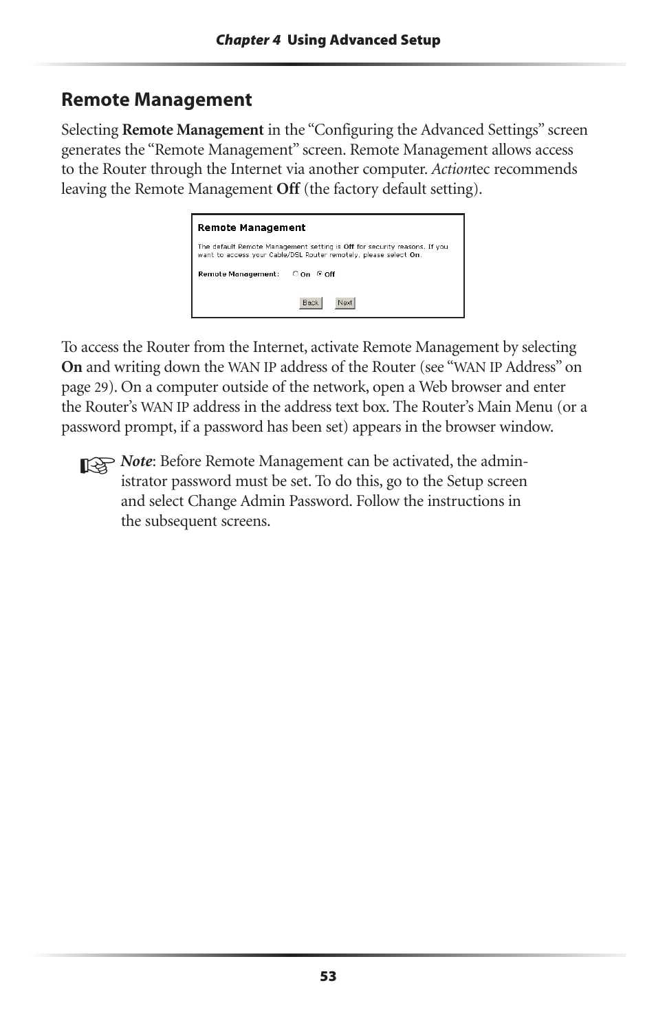 Remote management | Actiontec electronic GT701WRU User Manual | Page 58 / 137