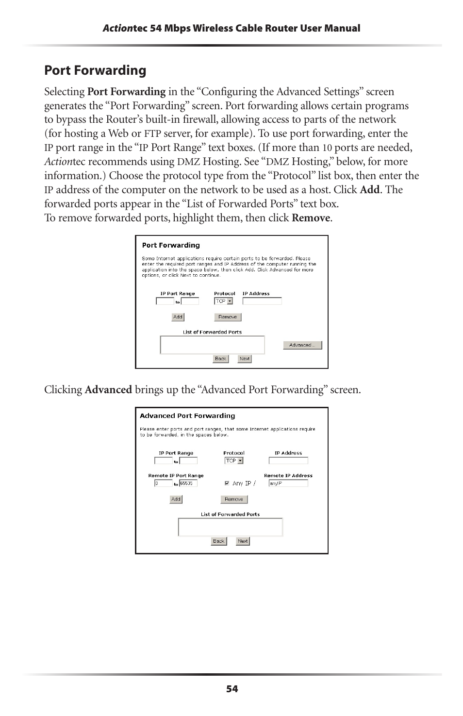 Port forwarding | Actiontec electronic GT701WRU User Manual | Page 59 / 137