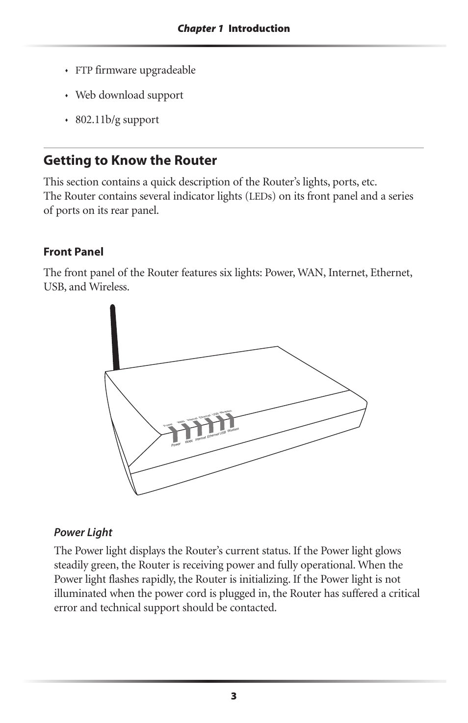 Getting to know the router, Firmware upgradeable, Web download support | 11b/g support | Actiontec electronic GT701WRU User Manual | Page 8 / 137