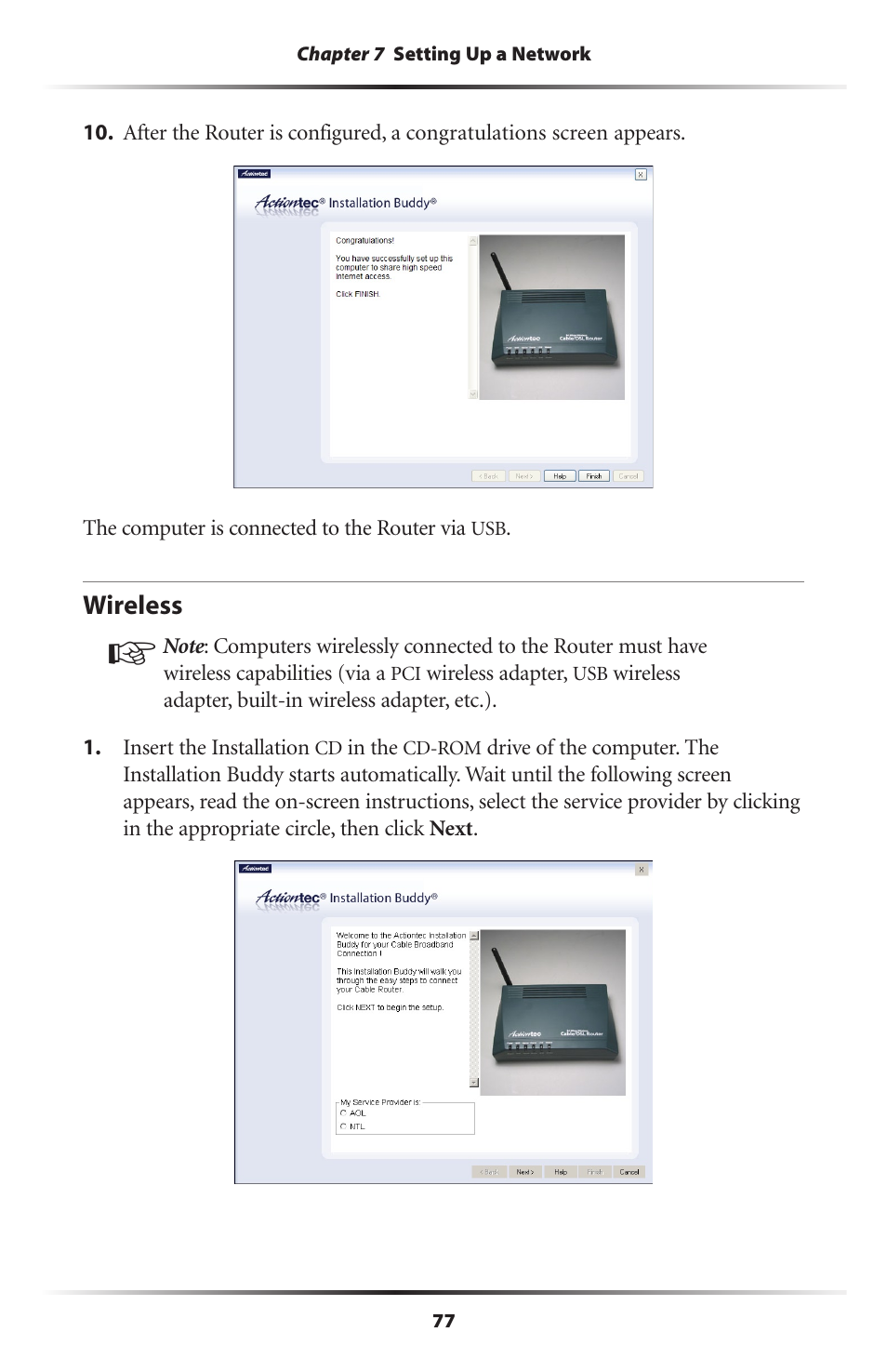 Wireless | Actiontec electronic GT701WRU User Manual | Page 82 / 137