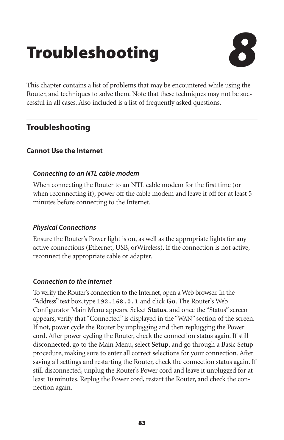 Troubleshooting | Actiontec electronic GT701WRU User Manual | Page 88 / 137