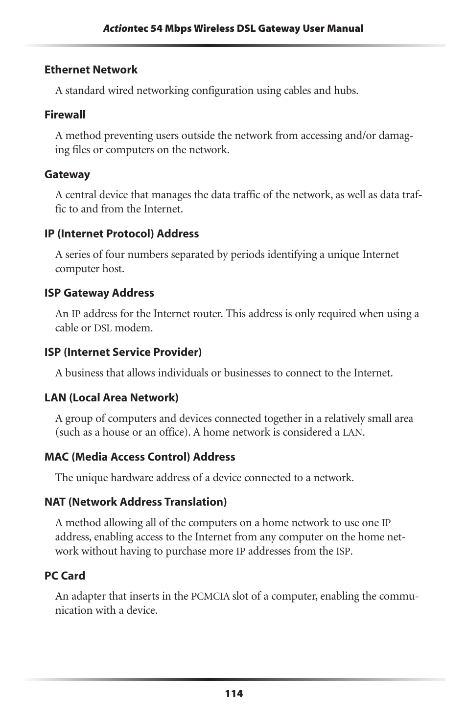 Actiontec electronic Actiontec Wireless DSL Gateway GT701WG User Manual | Page 117 / 135