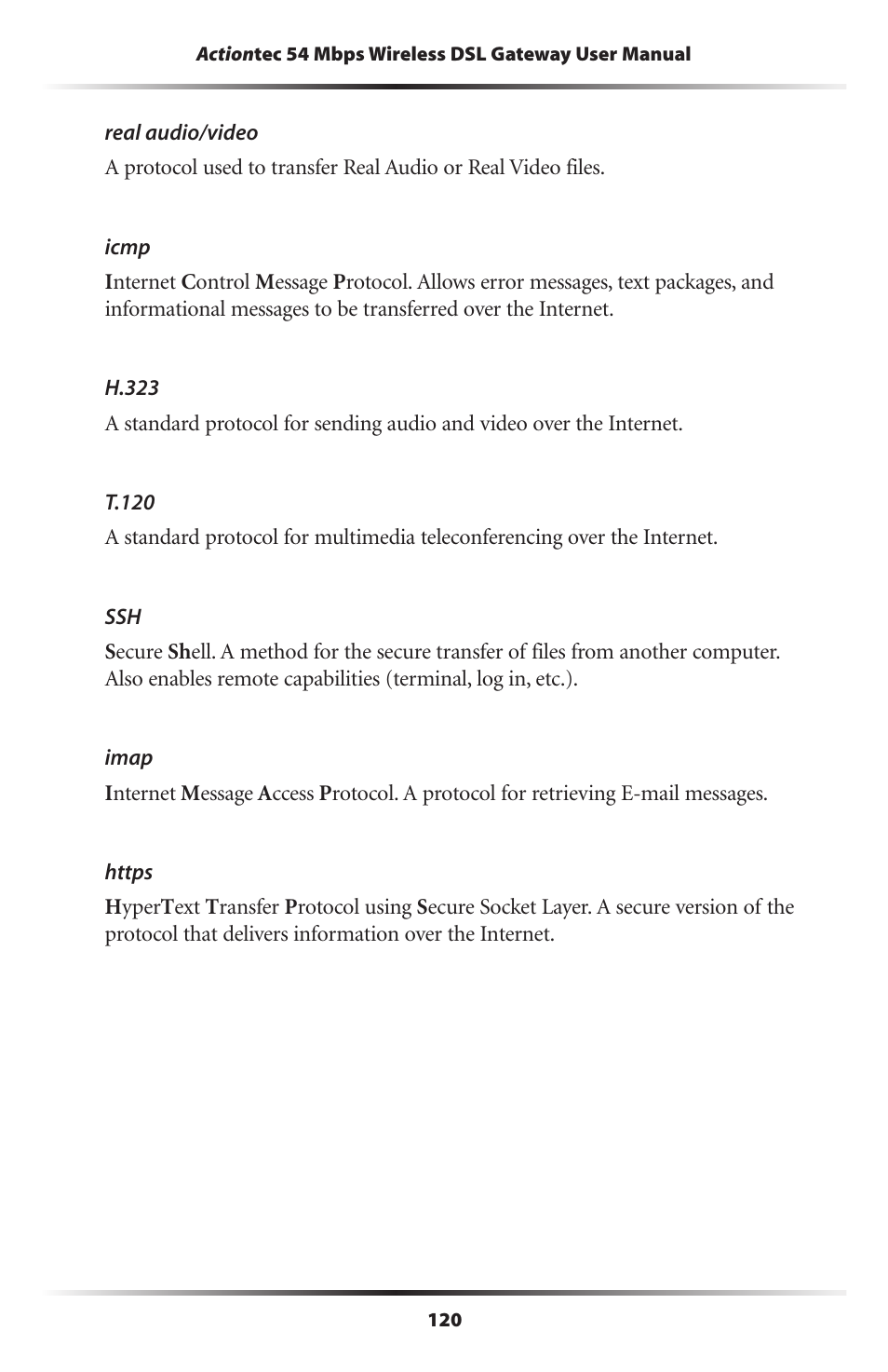Actiontec electronic Actiontec Wireless DSL Gateway GT701WG User Manual | Page 123 / 135